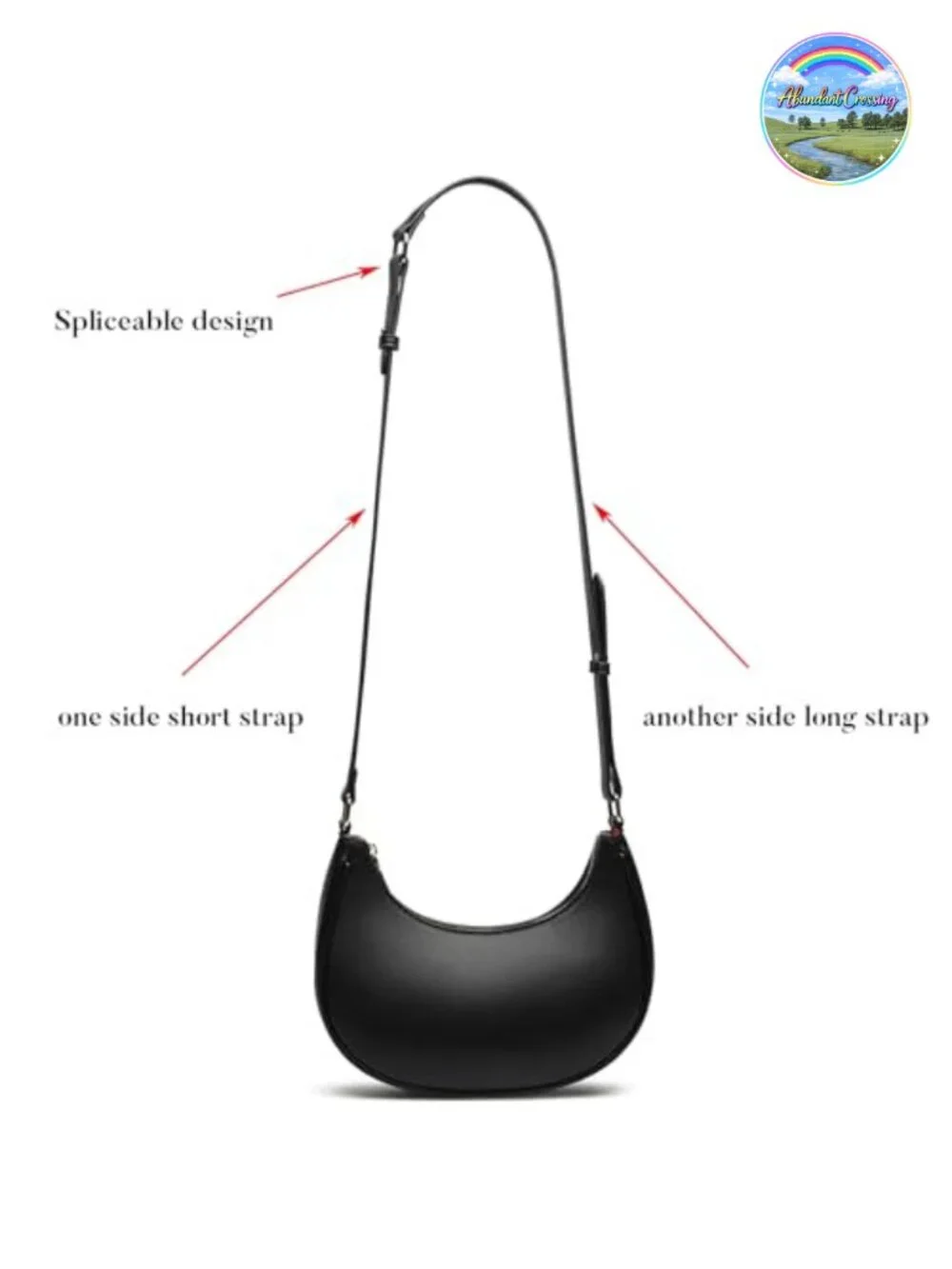 Vegan Leather Crescent Clutch Purse Y2K Crossbody Shoulder Bag